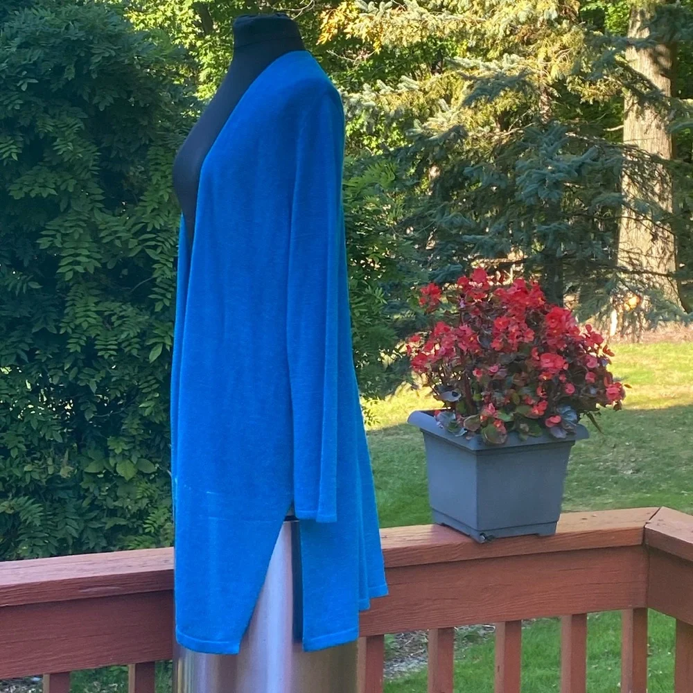 J. Jill Teal Blue cardigan, Excellent Condition, see measurements in photos - Picture 2 of 11